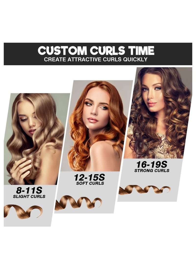 Gonice - Automatic Hair Curler, Portable Auto Hair Curling Iron Wand with Ceramic Ionic & LCD Display, Smart Anti-Stuck,Adjustable Temperature, Curls and Timer Settings, Fast Heating for Hair Styling (black) - Image 1