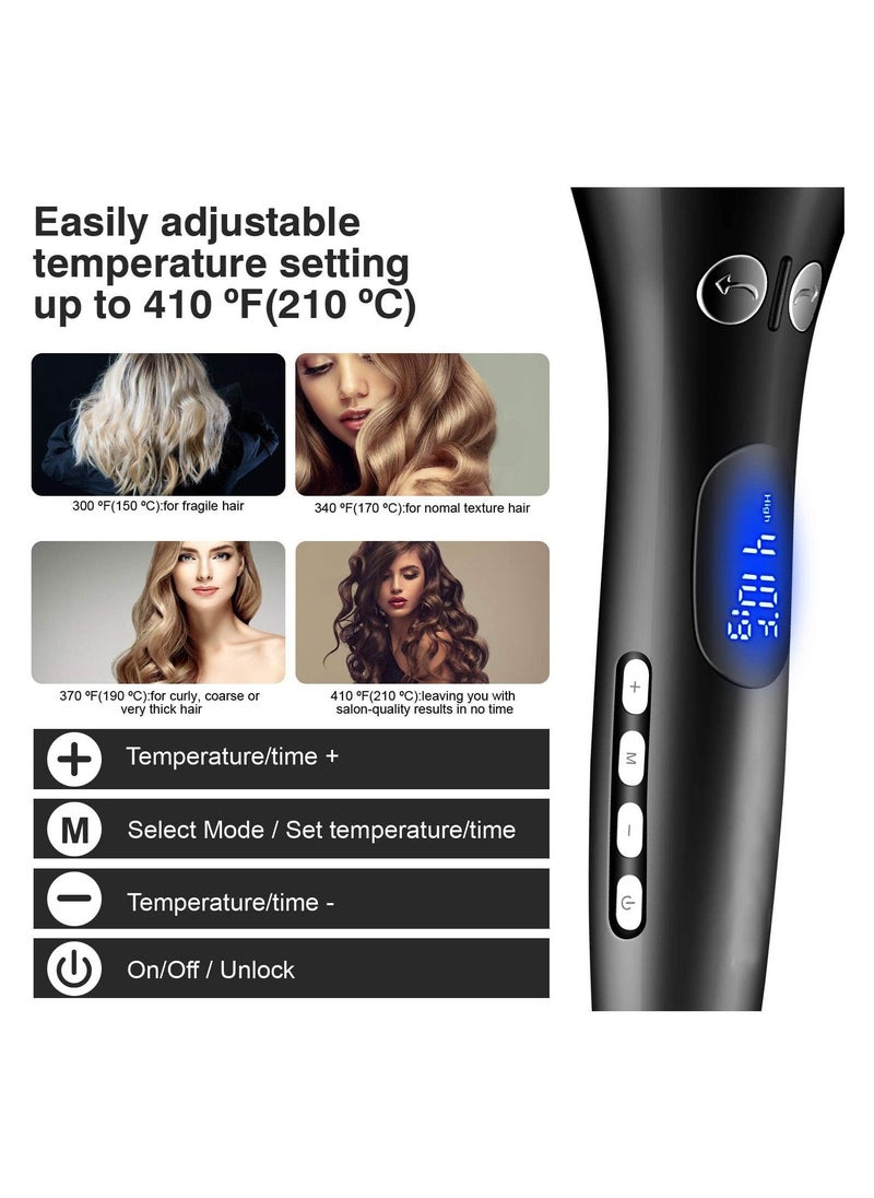 Gonice - Automatic Hair Curler, Portable Auto Hair Curling Iron Wand with Ceramic Ionic & LCD Display, Smart Anti-Stuck,Adjustable Temperature, Curls and Timer Settings, Fast Heating for Hair Styling (black) - Image 1