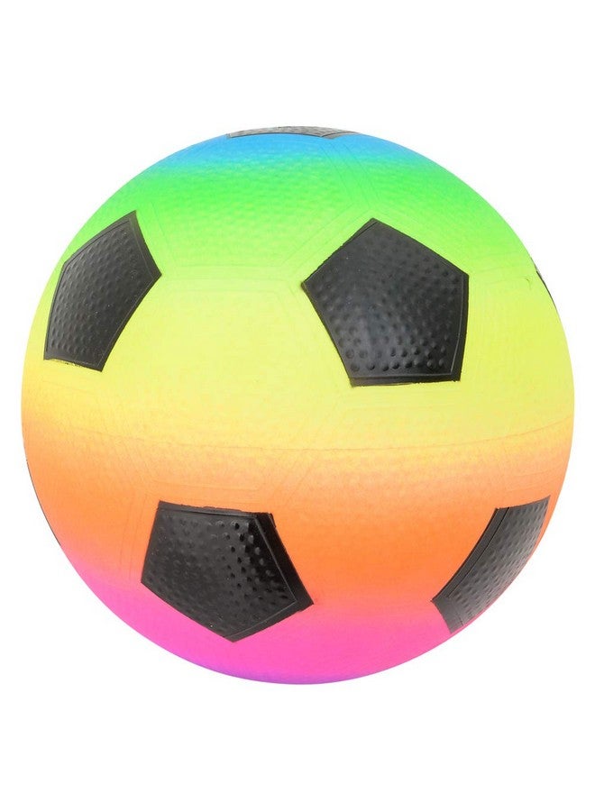 Rhode Island Novelty 9 Inch Rainbow Soccer Playground Ball, One per Order - Image 1