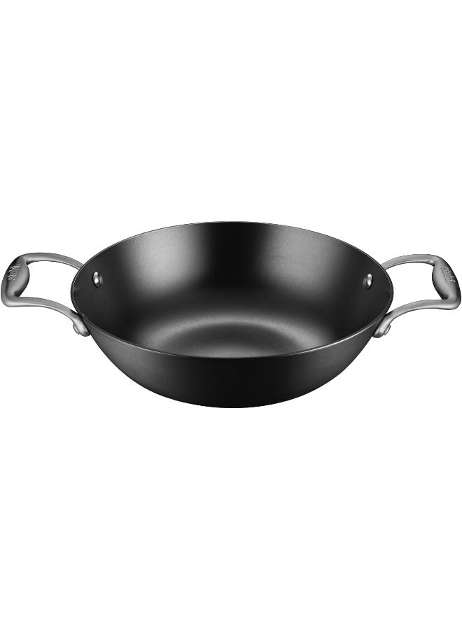 Stahl Stahl Blacksmith Plus Cast Iron Kadhai, Light Weight Iron Kadai, Nitrided Kadai for Cooking, Induction & Gas Stove Compatible, 2.2 L, 24 cm - Image 1