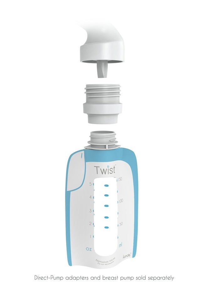 Kiinde Twist Pouch Direct-Pump Direct-Feed Twist Cap Breast Milk Storage Bag for Pumping, Freezing, Heating and Feeding, Pre-Sterilized, Breast Feeding Essentials, 6 Ounce, Pack of 20 - Image 2