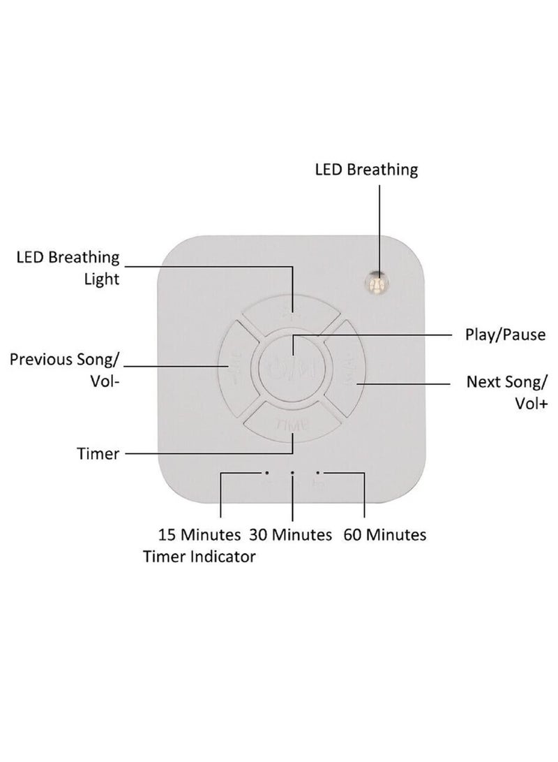 SYOSI Noise Machine Sleep Instrument with 9 Soothing Sounds Baby Adult Sleep Relaxation Machine Night Therapy Device for Baby Soothing Adult Office for Nursery Home Travel USB Powered(White) - Image 2