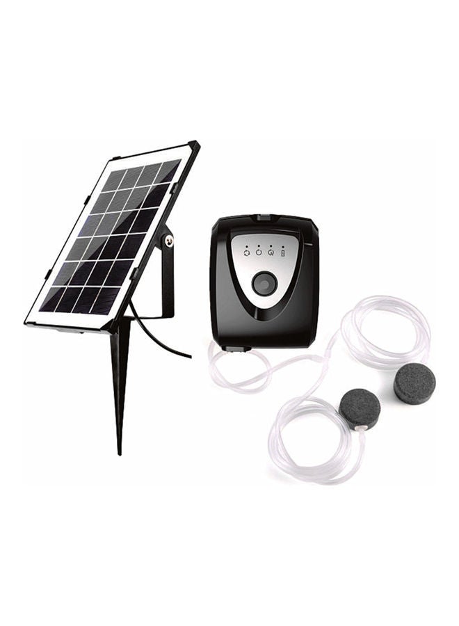 Loquat 3.5W Solar Oxygenrator Air Pump with Dual Air Bubble Pipe For Outdoor Pond Black/Silver - Image 1