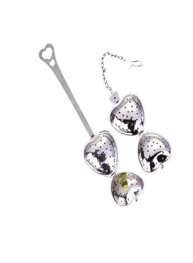 Mayata 2pcs Stainless steel fine mesh seasoning ball kitchen soup spice stew filter kitchen tool metal tea bag tea ball (2pcs heart-shaped combination), Silver - Image 4
