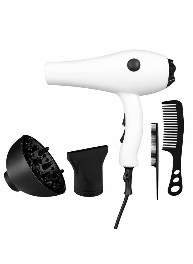 BOLTON Hair dryer, quiet design, customizable settings, fast drying, Polyton, 5000 watts, PT-V4, white - Image 1