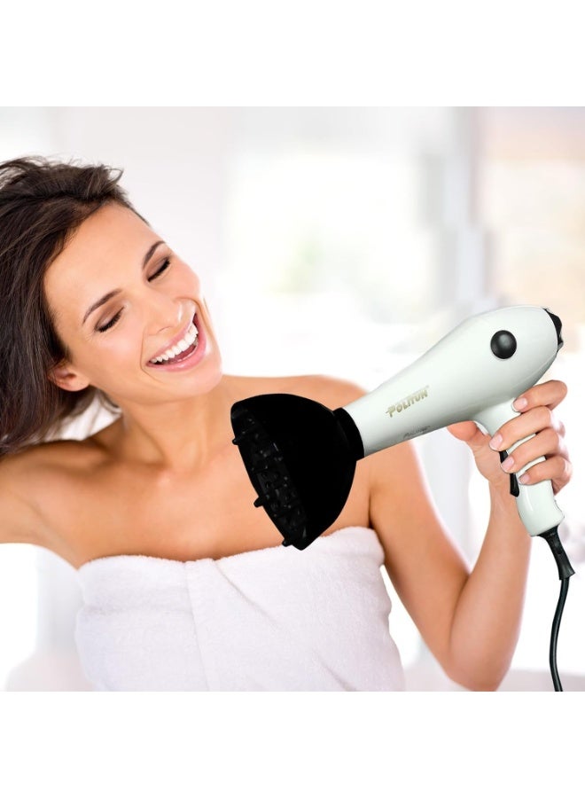 BOLTON Hair dryer, quiet design, customizable settings, fast drying, Polyton, 5000 watts, PT-V4, white - Image 2