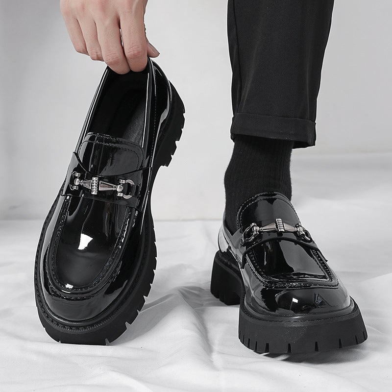 2025 Large Size Shoes Teenager Large-Toe Shoes Slip-On Loafers Small People Thick-Soled Height-Increasing Leather Shoes Men'S Shoes - Image 4