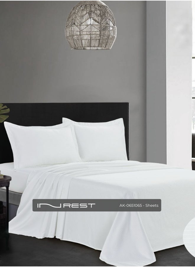 Inrest Home INREST Microfiber 200*200 + 30 cm multi-color striped fitted sheet  - Image 1