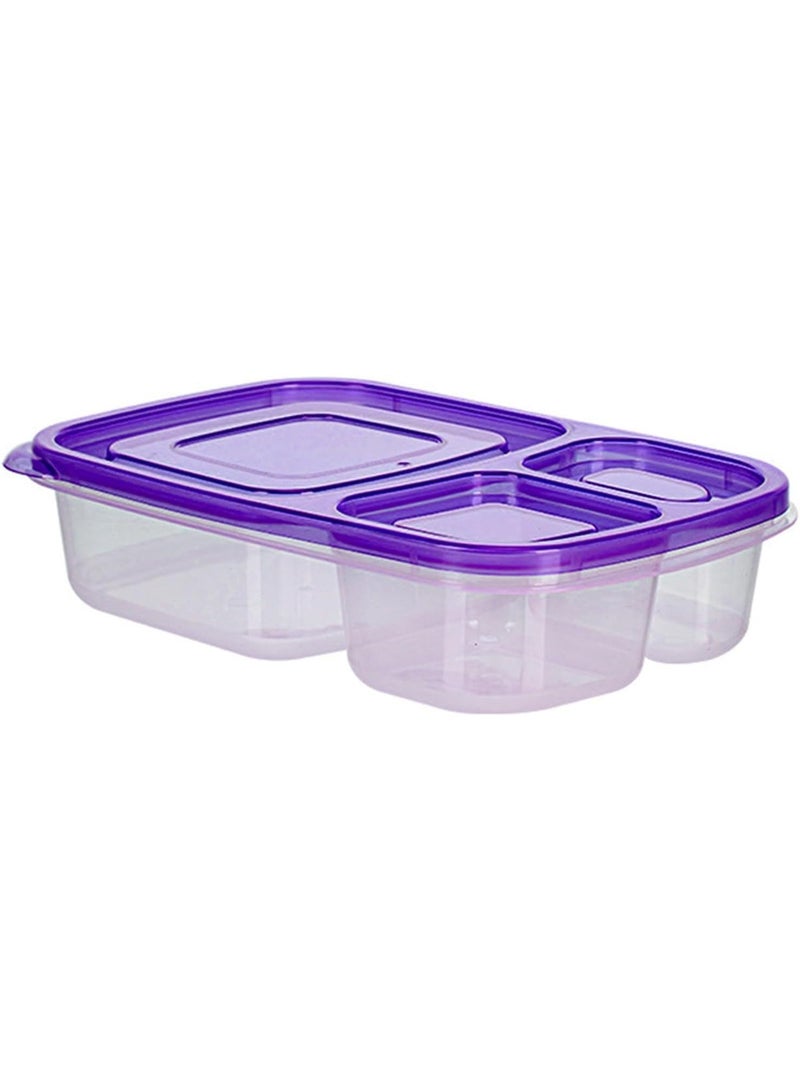 zoba High-quality plastic rectangular lunch box - 2.2 liters - Code 1385 - transparent with a different color lid.  - Image 5