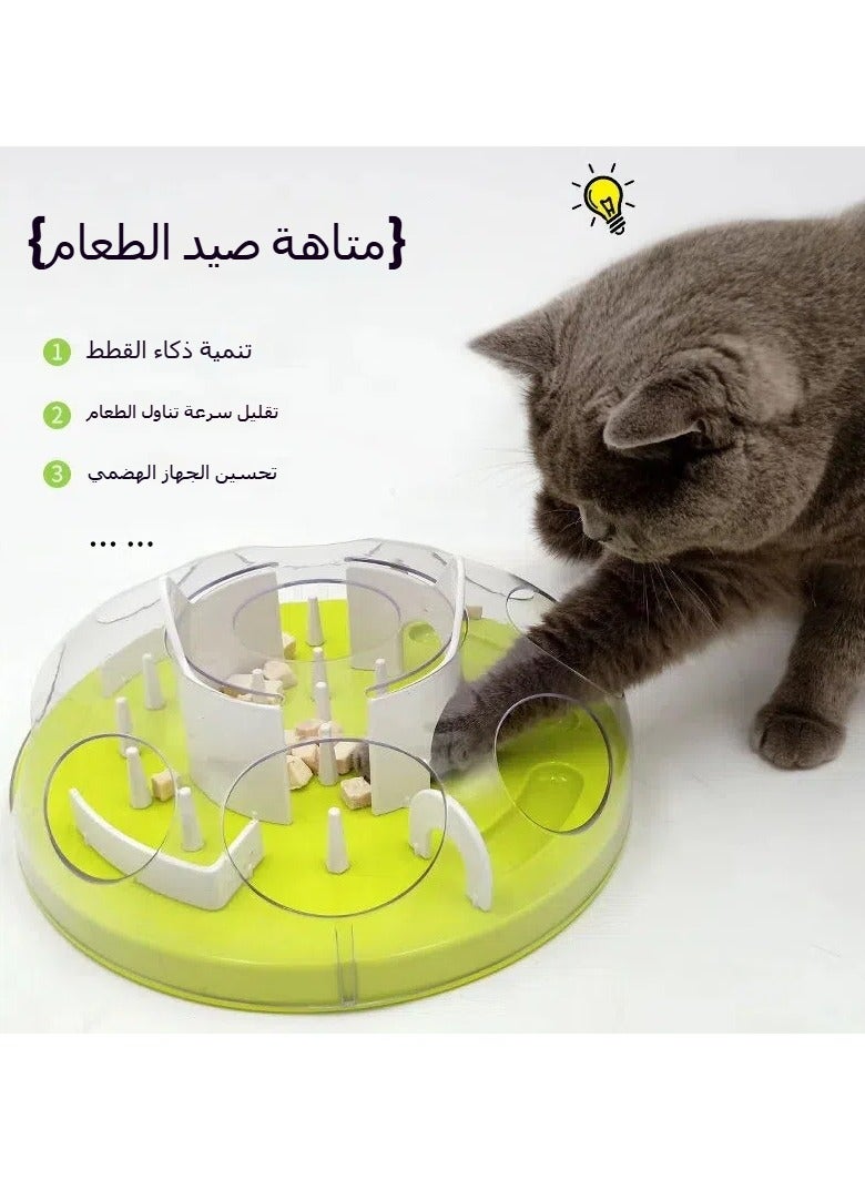 عام قطط الطعام البطيء DIY فك لغز الطعام 12×5 بوصة قطط موزع الوجبات الخفيفة غير الانزلاق ABS لعبة لغز قطط مستلزمات قطط، قطط طعام بطيء - Image 2