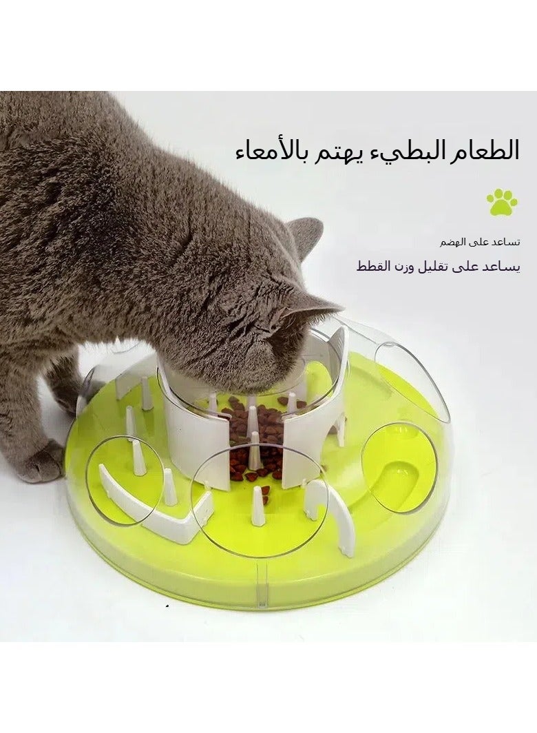 عام قطط الطعام البطيء DIY فك لغز الطعام 12×5 بوصة قطط موزع الوجبات الخفيفة غير الانزلاق ABS لعبة لغز قطط مستلزمات قطط، قطط طعام بطيء - Image 4