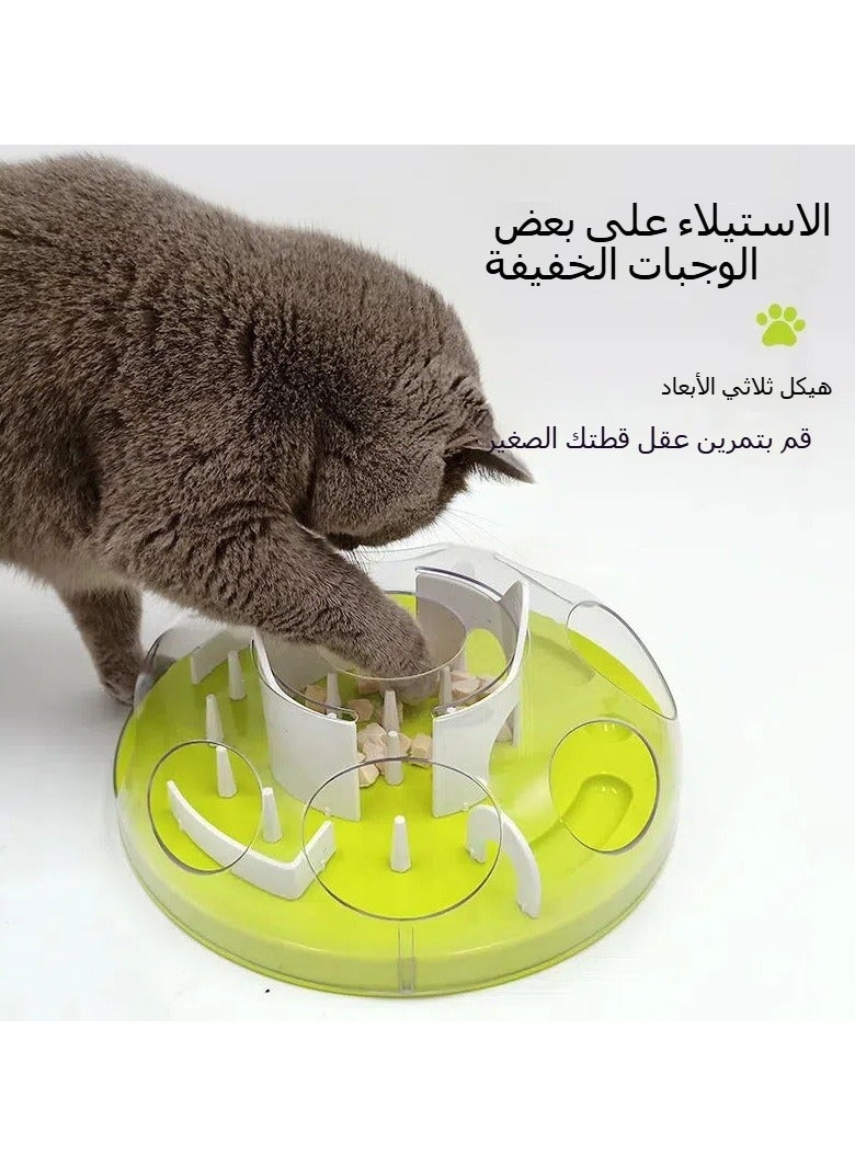 عام قطط الطعام البطيء DIY فك لغز الطعام 12×5 بوصة قطط موزع الوجبات الخفيفة غير الانزلاق ABS لعبة لغز قطط مستلزمات قطط، قطط طعام بطيء - Image 3