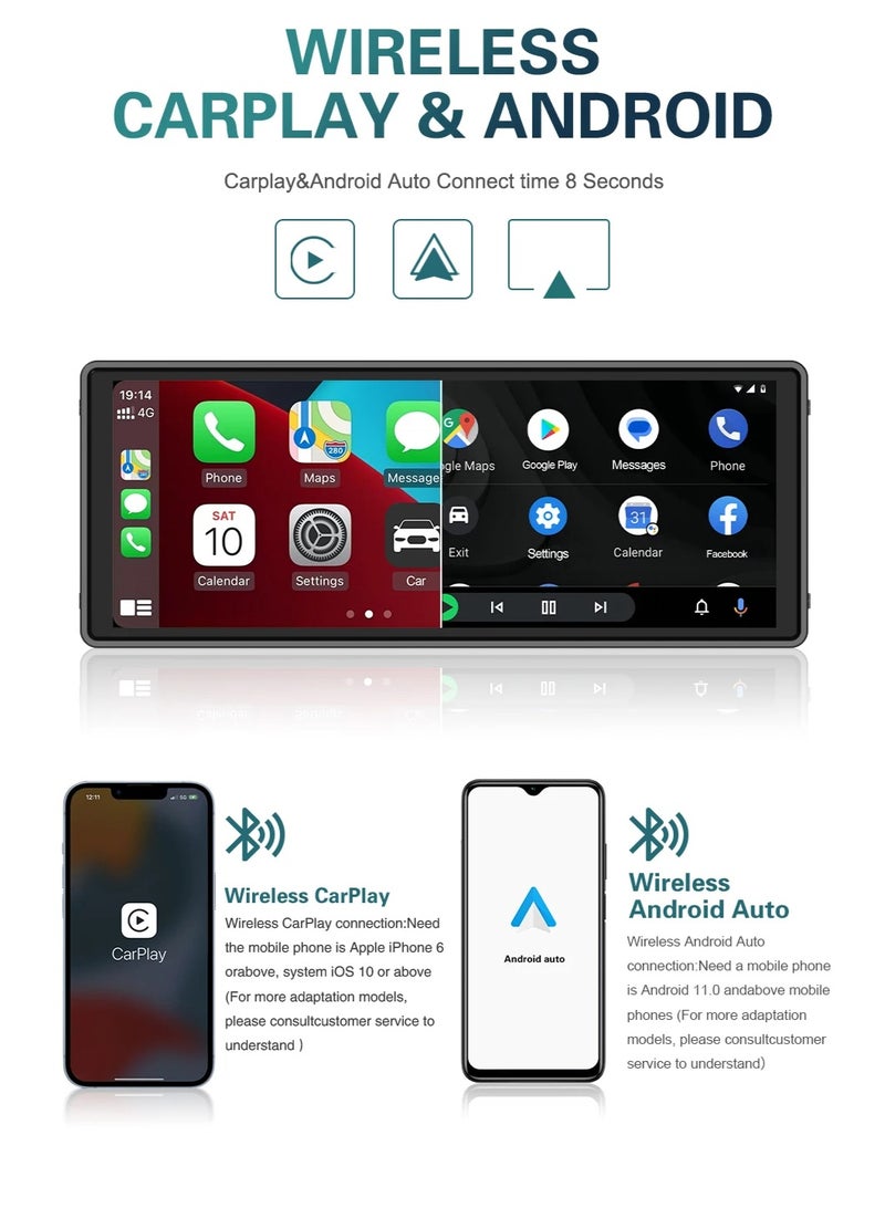 10.26 Inch Car Radio Dash Cam 2160P Cameras WIFI Video Player Wireless Carplay & Android Auto MP5 - Image 4