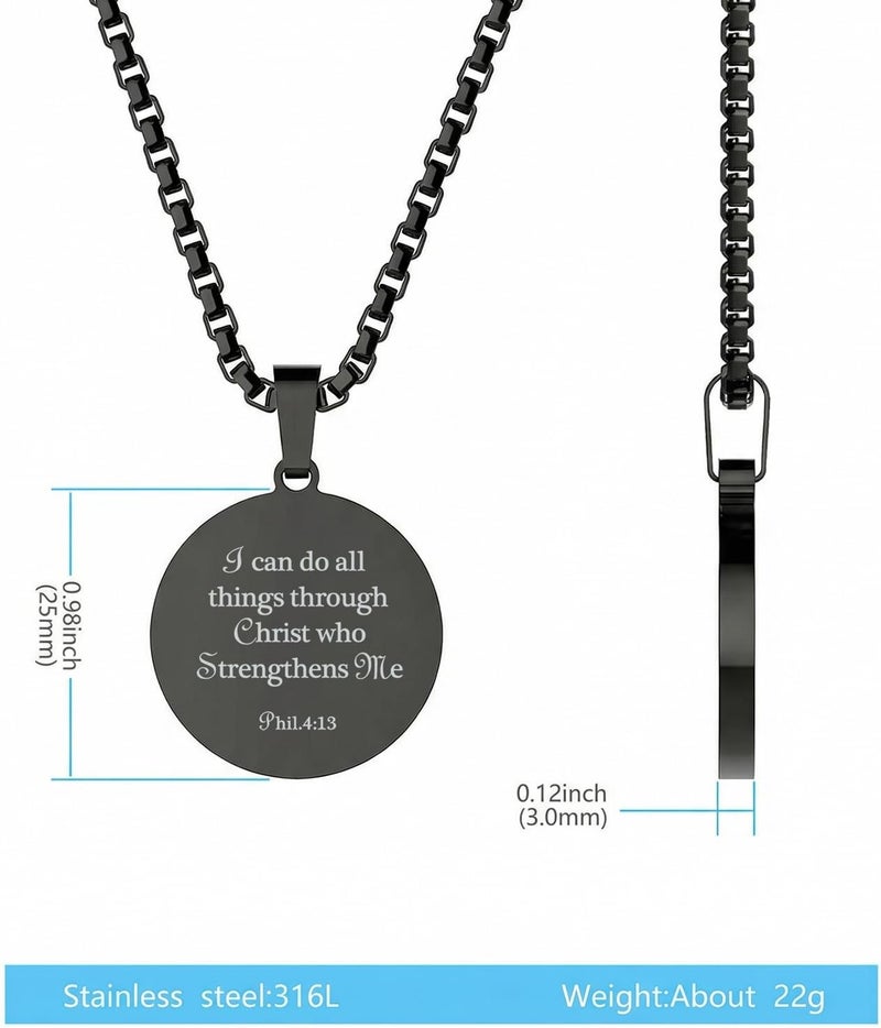 HOFOYA Sports Athletes Necklace with Inspiring Bible Quote from Phil 4:13 Baseball Basketball Football Soccer Volleyball Pendant Jewelry Gift for Men Teen boys girls,Christ Baptist gifts. - Image 5