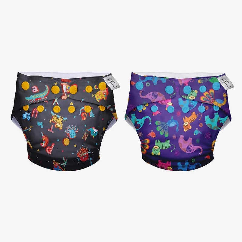 SuperBottoms Swimming Diapers for Babies & Toddlers - Reusable & Adjustable Swim Diapers - Washable Cloth Diapers - Skin Friendly Fabric - Easy to Clean - Fits 3M - 3Y | Pack of 2 - Image 2