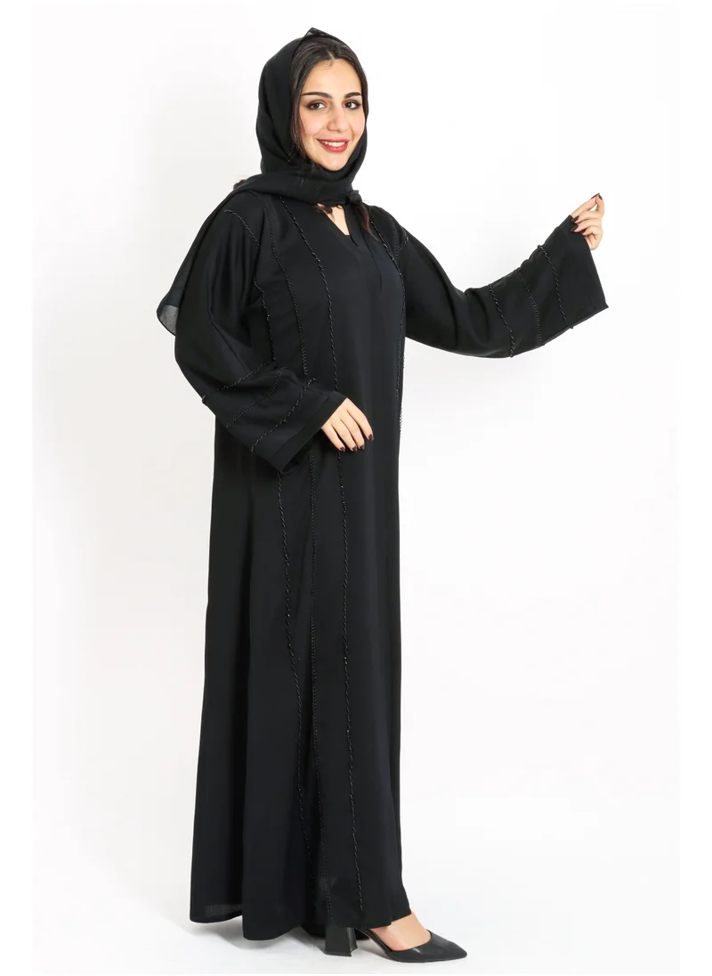 اكسا عباية اماراتية شغل يدوي AIK5044