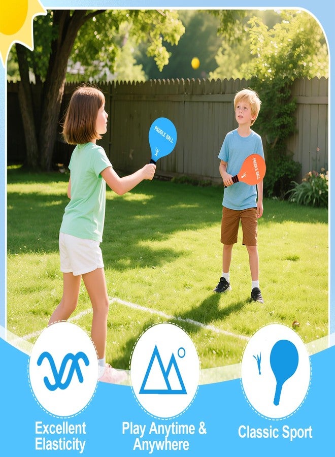 Beeplove 2 Sets Beach Games Toy Paddle Ball Set - Funny Paddleball Rackets Game, Outdoor Sports Toys for Kids Adults Family Games Yard Lawn Party Supplies, Beach Must Haves 2026, Blue Orange, Medium - Image 3