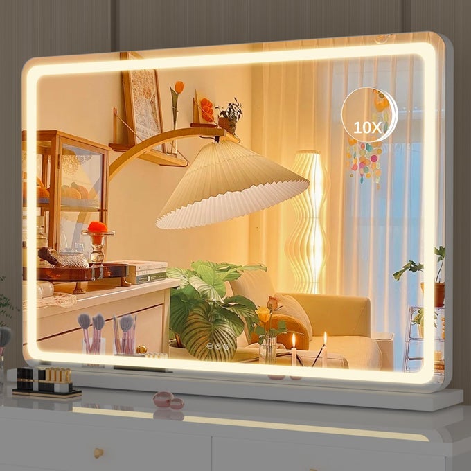 VANITY MIRROR WITH LIGHTS 315 X 22 LED MAKEUP MIRROR LIGHTED MAKEUP MIRROR WITH DIMMABLE 3 MODES TOUCH SCREEN CONTROL VANITY MIRROR ROUND WHITE