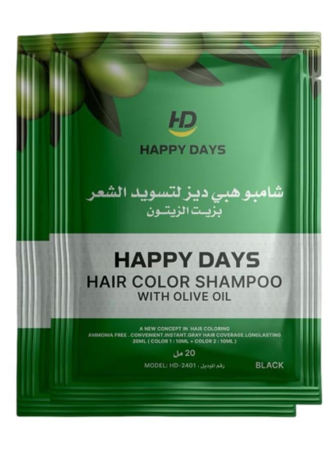 HAPPY DAYS 2 PCS HAPPY DAYS HAIR COLOR SHAMPOO WITH OLIVE IOL