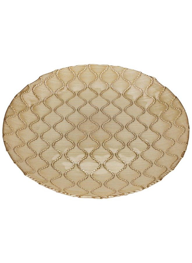 Alsaif Glass Serving Plate 28X28X3 Cm Gold  - Image 1