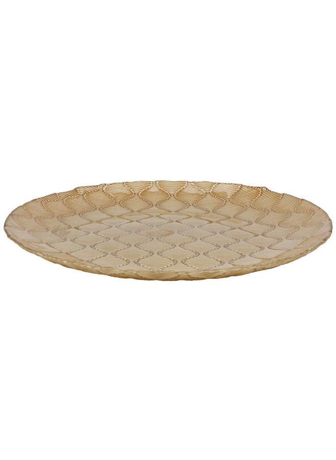 Alsaif Glass Serving Plate 28X28X3 Cm Gold  - Image 2
