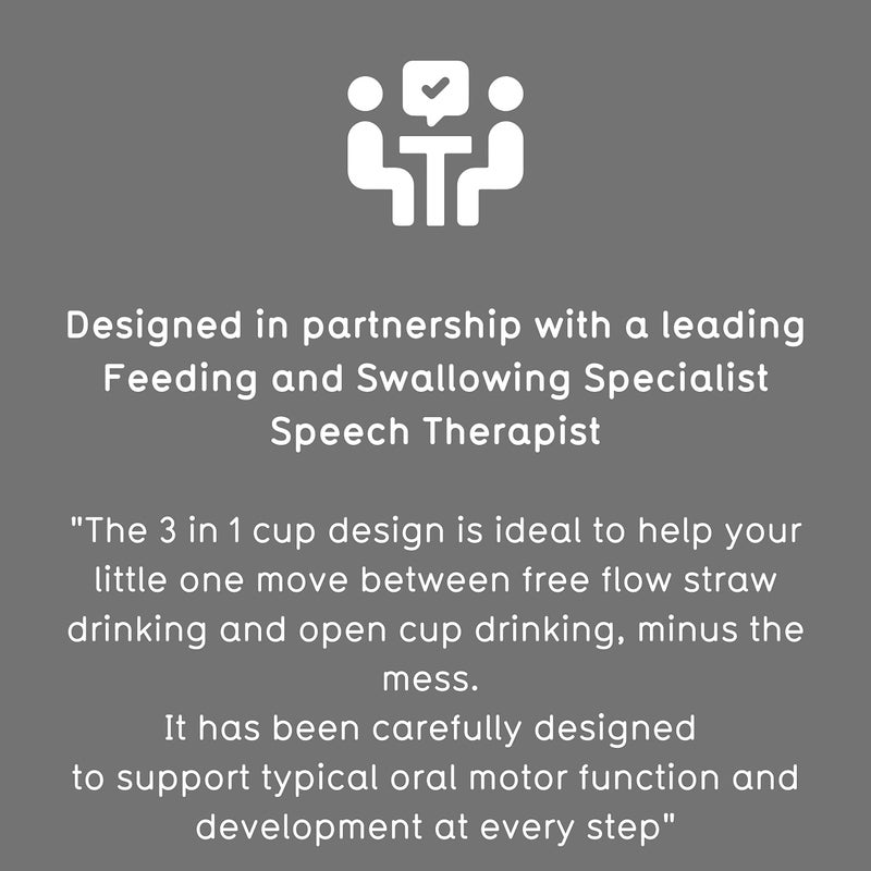 TUM TUM 3 way Baby Trainer Cup, Designed with Feeding Specialist, 180ml (Grey) - Image 4