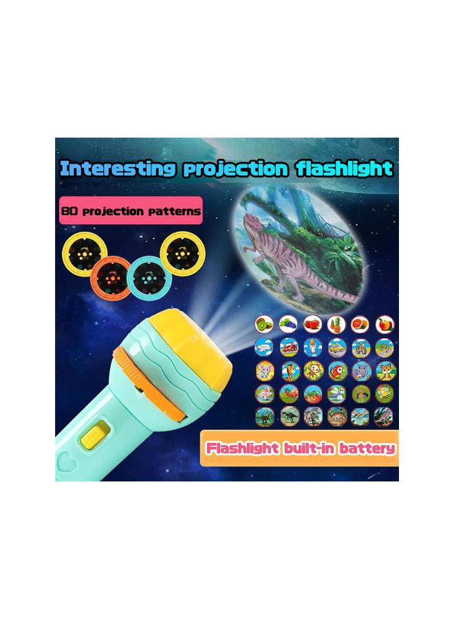 Slide Projector Torch Projection Light, Mini Projector Flashlight Animals Dinosaur Torches Lamp Educational Toy Learning Bedtime Night Light for Kids, Infant, Toddler, Children Birthday Gift  - Image 2