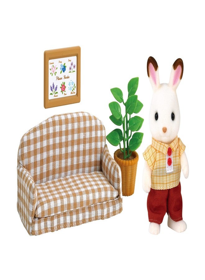 Epoch Sylvanian Families Sylvanian Family Doll and Furniture set chocolat rabbit Father - Image 2