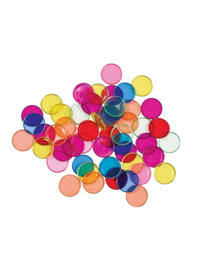 Learning Advantage 7253 Transparent Plastic Counters Steelringed Set Of 50 Assorted Colors Great For Kindergarten Sensory Play And Light Panels  - Image 5