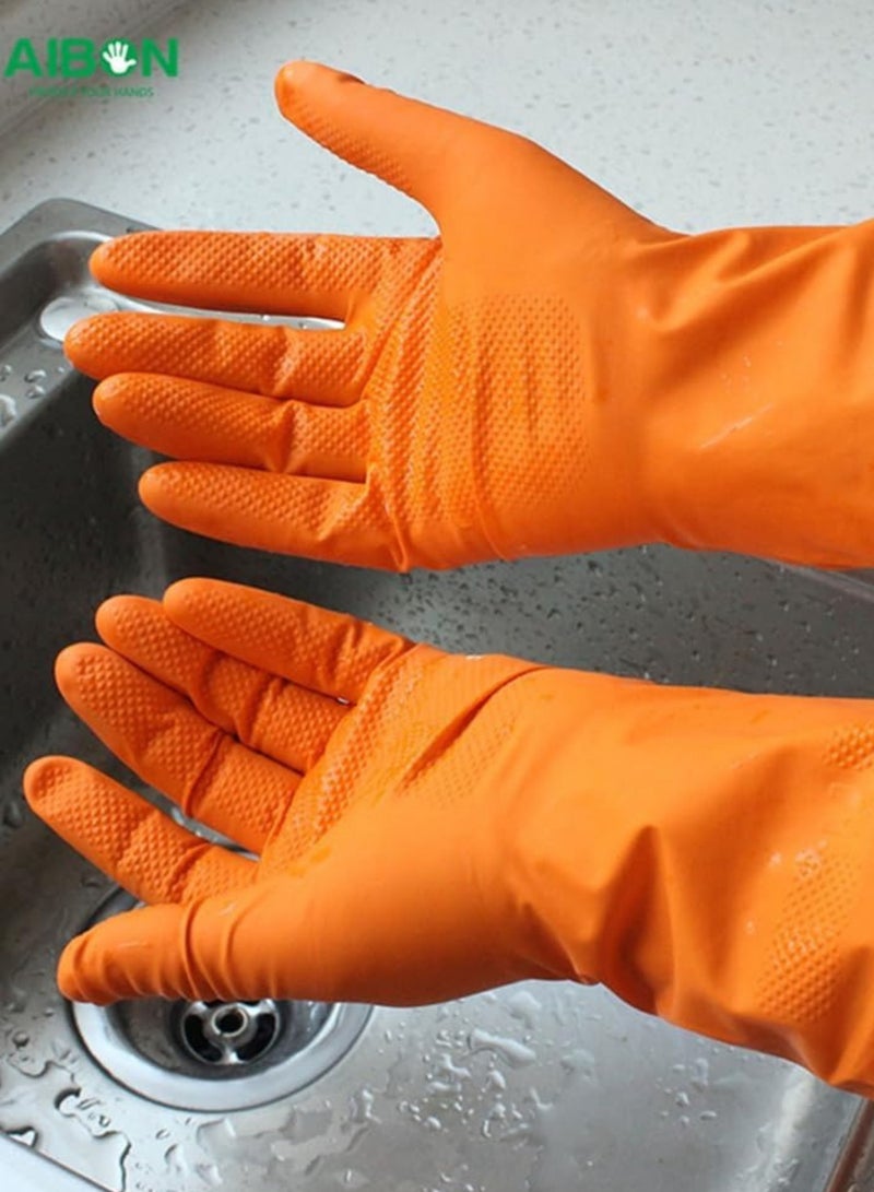 Pair of Thick Waterproof Wear-resistant Rubber Kitchen Gloves, Reusable Cleaning Gloves for Dishwashing.Size XL - Image 5