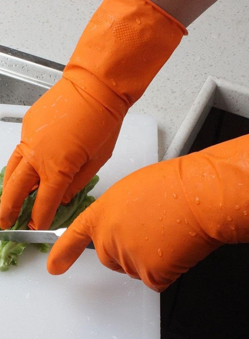 Pair of Thick Waterproof Wear-resistant Rubber Kitchen Gloves, Reusable Cleaning Gloves for Dishwashing.Size XL - Image 4