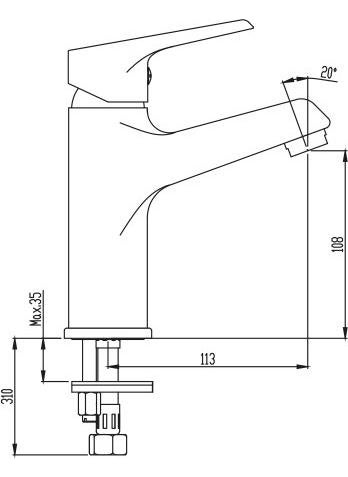 NSK Visia Plus Single Body Sink Mixer Chrome  - Image 3