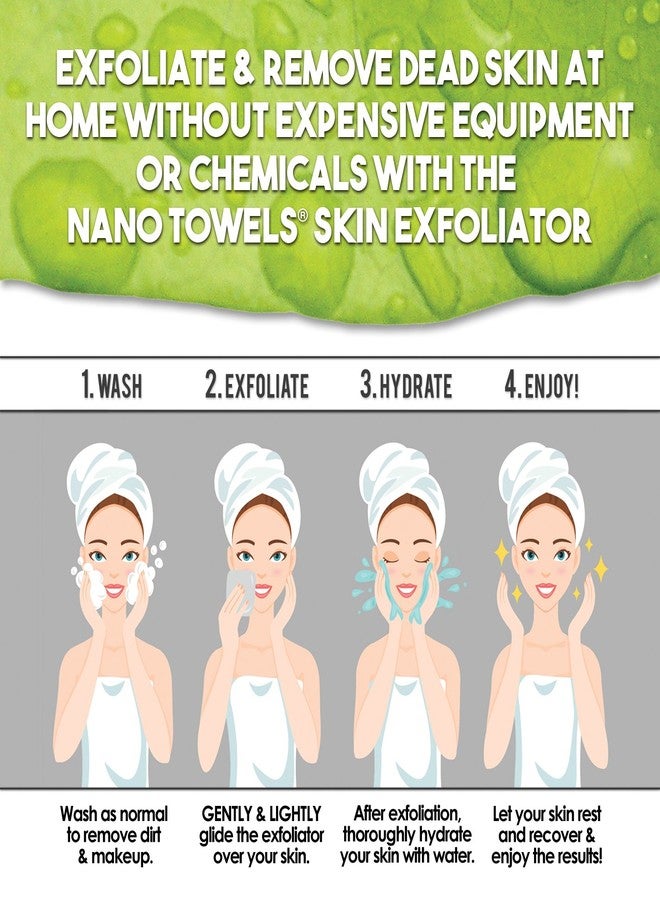 Life Miracle Nano Towels Skin Exfoliating Cleanser | Personal Microdermabrasion Face Wash, Pore Toner & Body Scrub Cloth | Chemical Free Dead Skin and Blackhead Remover. Korean Skin Care Secret | 6 Exfoliators - Image 4
