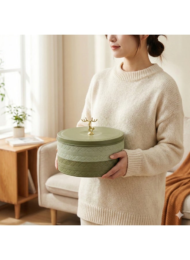 2-Tier Snack Organizer Bonbonniere with 10 Divided Sections Plastic Serving Tray for Nuts, Cookies, Kahk, Biscuits, Sweets & Ramadan Yamish - Image 4