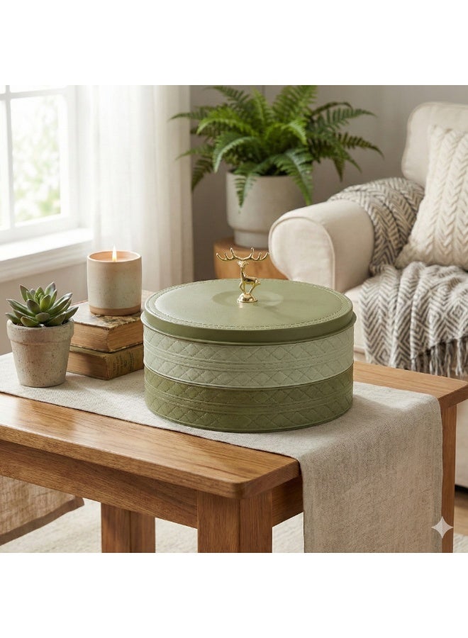 2-Tier Snack Organizer Bonbonniere with 10 Divided Sections Plastic Serving Tray for Nuts, Cookies, Kahk, Biscuits, Sweets & Ramadan Yamish - Image 5