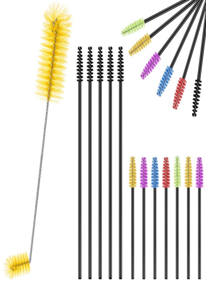 Perthlin Hummingbird Feeder Cleaning Brush 19 Pieces 3 Size Mini Nylon Double Headed 2 in 1 Hummingbird Brush Hard to Reach Places Tiny Cleaning Kit(Yellow) - Image 1