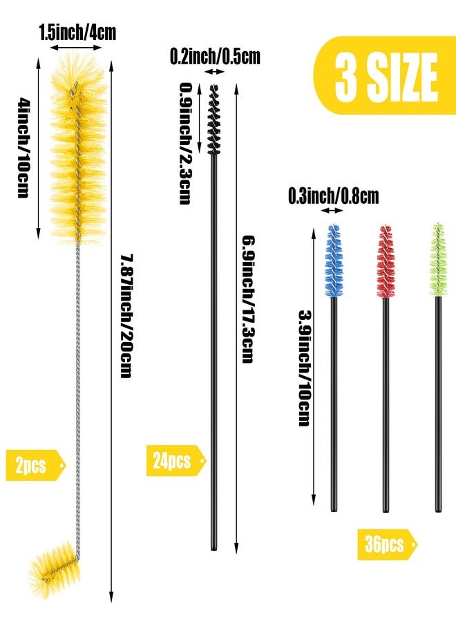 Perthlin Hummingbird Feeder Cleaning Brush 19 Pieces 3 Size Mini Nylon Double Headed 2 in 1 Hummingbird Brush Hard to Reach Places Tiny Cleaning Kit(Yellow) - Image 2