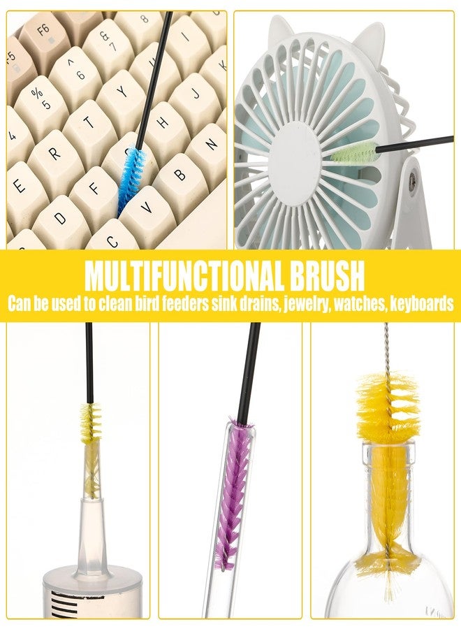 Perthlin Hummingbird Feeder Cleaning Brush 19 Pieces 3 Size Mini Nylon Double Headed 2 in 1 Hummingbird Brush Hard to Reach Places Tiny Cleaning Kit(Yellow) - Image 3