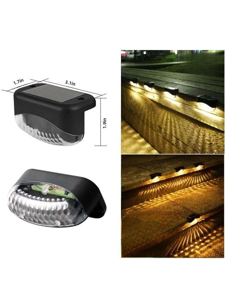 YelaJoy Solar Step Lights, 8 Pack Solar Fence Lights Waterproof, LED Deck Lighting for Garden, Outdoor Stair Lights for Fence, Backyard, Front Porch Step, Balcony, Wall, Patio, for Outdoor Decor (Warm White) - Image 2