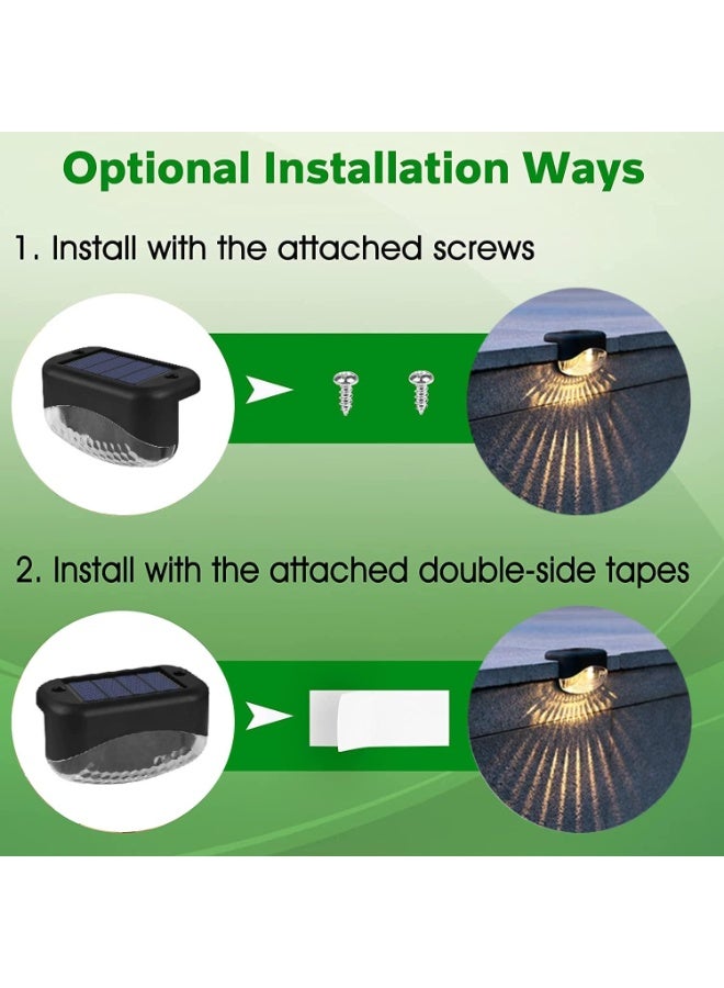 YelaJoy Solar Step Lights, 8 Pack Solar Fence Lights Waterproof, LED Deck Lighting for Garden, Outdoor Stair Lights for Fence, Backyard, Front Porch Step, Balcony, Wall, Patio, for Outdoor Decor (Warm White) - Image 5