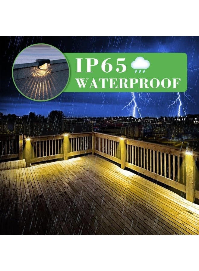 YelaJoy Solar Step Lights, 8 Pack Solar Fence Lights Waterproof, LED Deck Lighting for Garden, Outdoor Stair Lights for Fence, Backyard, Front Porch Step, Balcony, Wall, Patio, for Outdoor Decor (Warm White) - Image 3