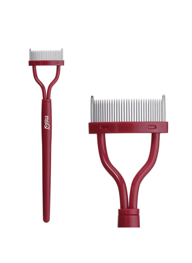 MSQ Eyelash Comb MSQ Eyelash Separator Mascara Applicator Eyelash Definer With Comb Cover Arc Designed Cosmetic Brushes Tool Red (1PCS)  - Image 3