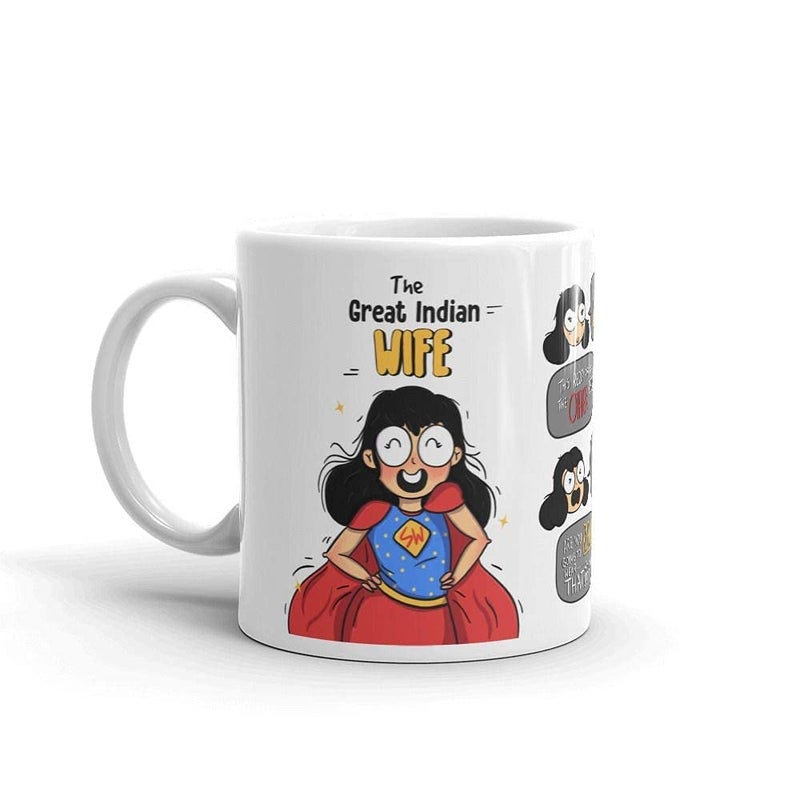 Oye Happy - Great Indian Wife Mug - Romantic Gift for Wife on Valentine's Day/Anniversary/Birthday - Image 1