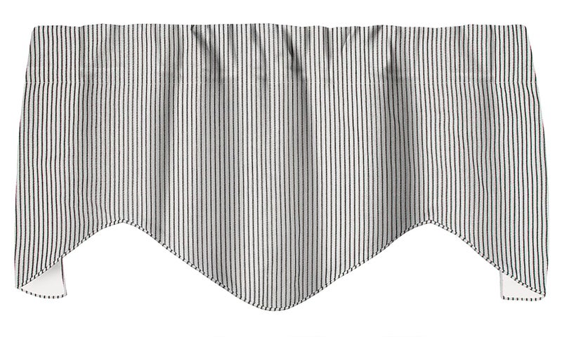 Decorative Things Valances for Windows Farmhouse Curtains Kitchen Window Treatments Living Room  Swag Striped Black and White Stripe Ticking 53 Inches x 18 Inches