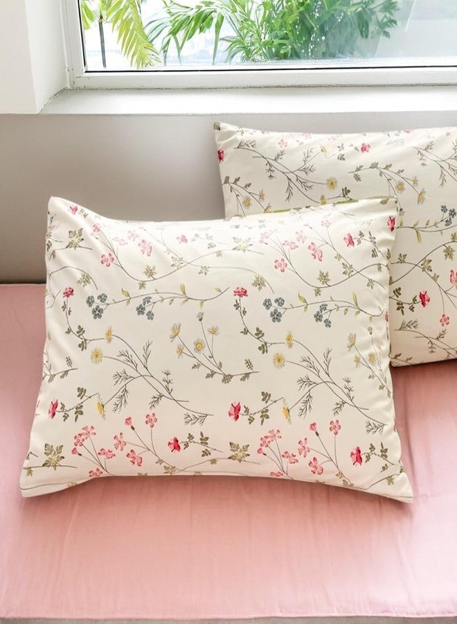 CCoutueChen Floral Duvet Cover Full 3Pieces 100% Cotton Duvet Cover Gardern Farmhouse Botanical Flower Bedding with 2 Pillowcases(No Comforter,Beige) - Image 4