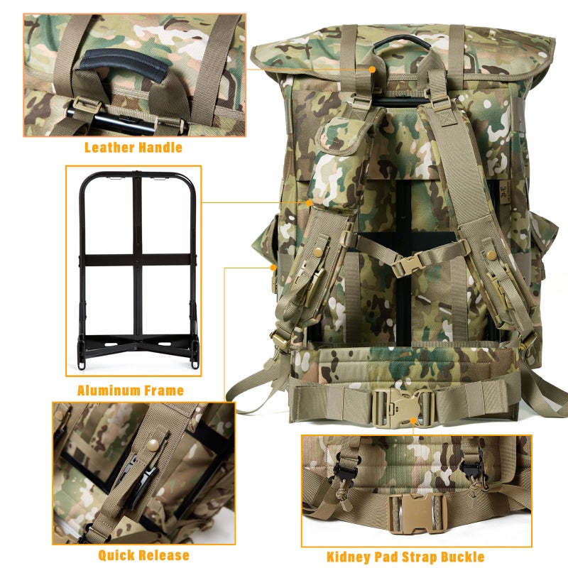 MT Military Alice Pack Large Army Survival Combat ALICE Rucksack Backpack 55L - Image 3