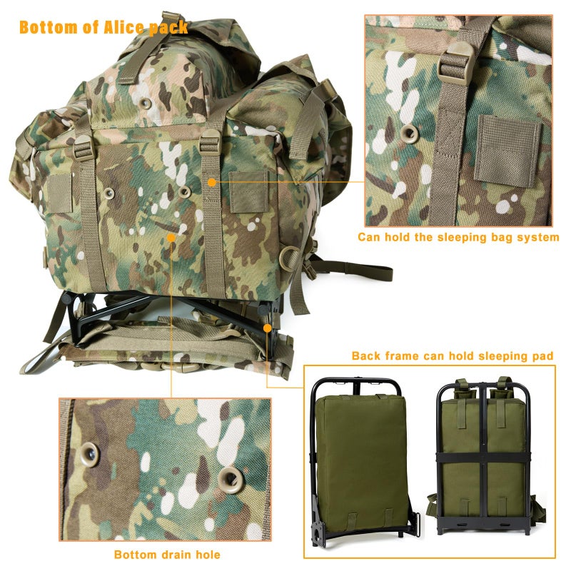 MT Military Alice Pack Large Army Survival Combat ALICE Rucksack Backpack 55L - Image 4