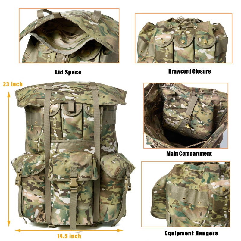 MT Military Alice Pack Large Army Survival Combat ALICE Rucksack Backpack 55L - Image 2