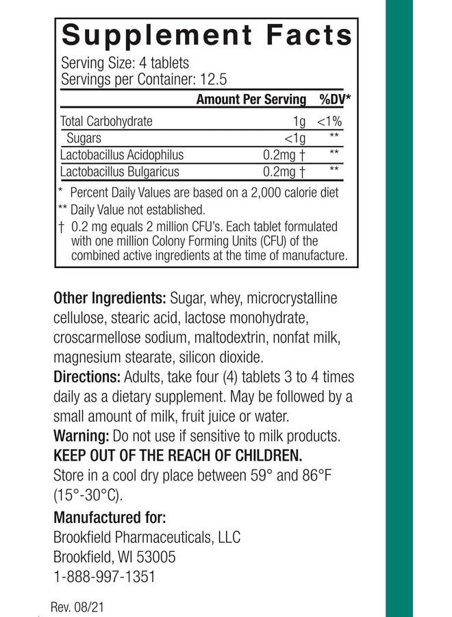 بروبيوتيك لاكتوباسيلوس للنساء والرجال 50 قرص مع لاكتوباسيلوس أسيدوفيلوس وبولغاريكوس بروبيوتيك، مكملات غذائية لدعم صحة الأمعاء اليومية، الصحة الهضمية والتوازن الداخلي - Image 2