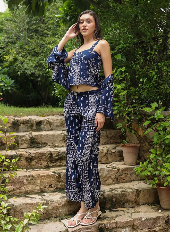 sanskrutihomes sanskrutihomes Printed Cotton Top and Straight Pyjama Pants